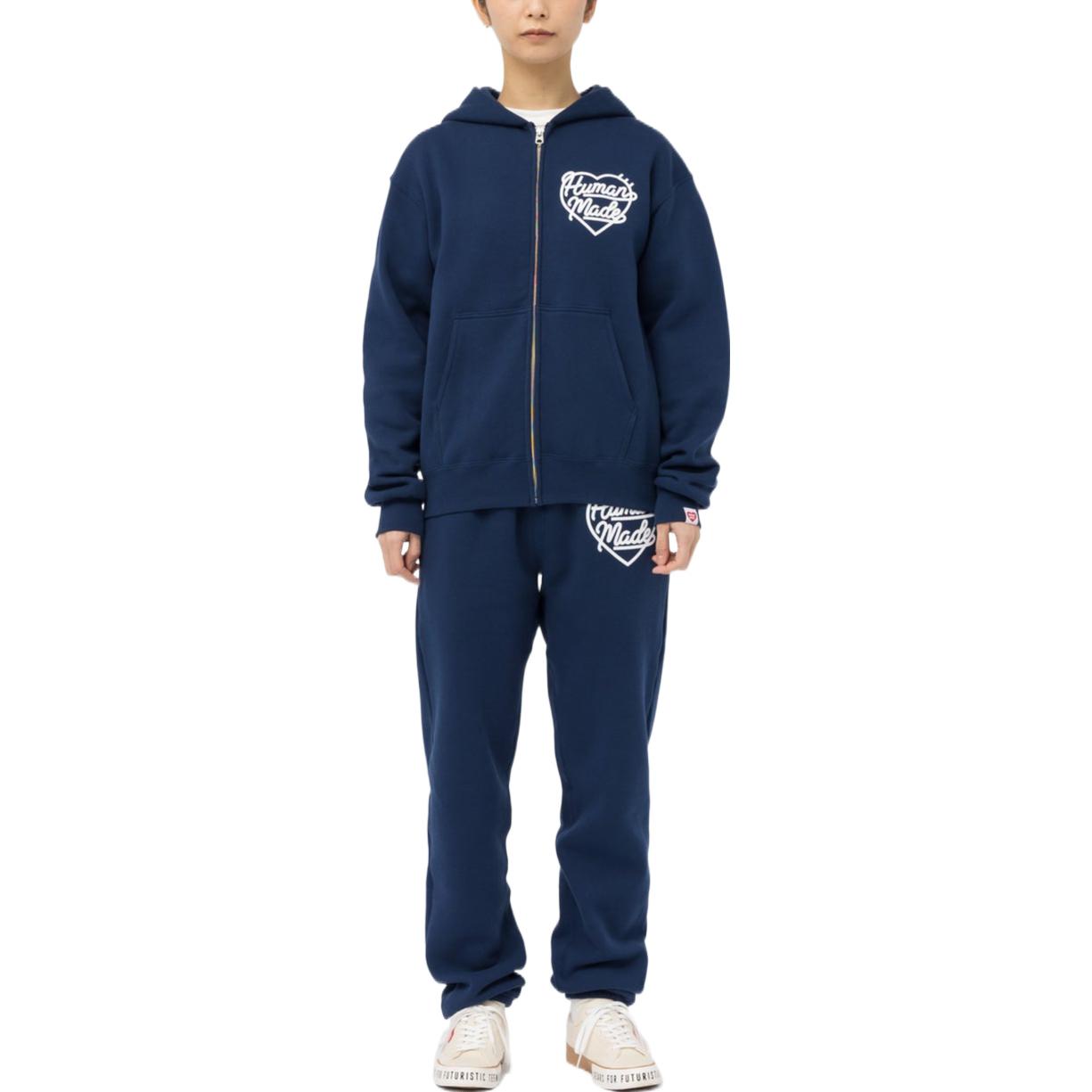 Sizing HUMAN MADE Heart Logo Embroidered Zip Hoodie Unisex HM24CS042