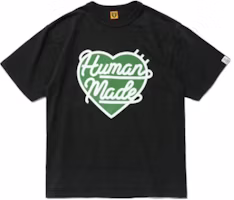 HUMAN MADE Heart Logo Graphic Black Crewneck T-Shirt HM23TE025-BLACK HUMAN MADE Heart Logo Graphic Black Crewneck T-Shirt HM23TE025-BLACK