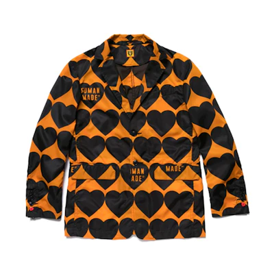 Human Made Heart Print Cuff Jacket Orange () HM19JK011