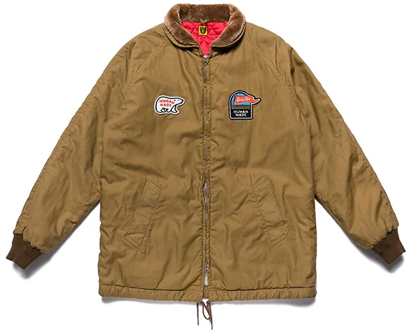 human-made-khaki-polar-bear-patch-unisex-jacket-hm-20-jk-009