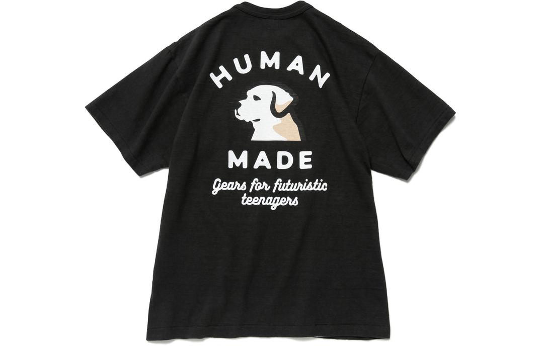 HUMAN MADE Labrador Dog Graphic Cotton Crewneck  T-Shirt HM23CS024