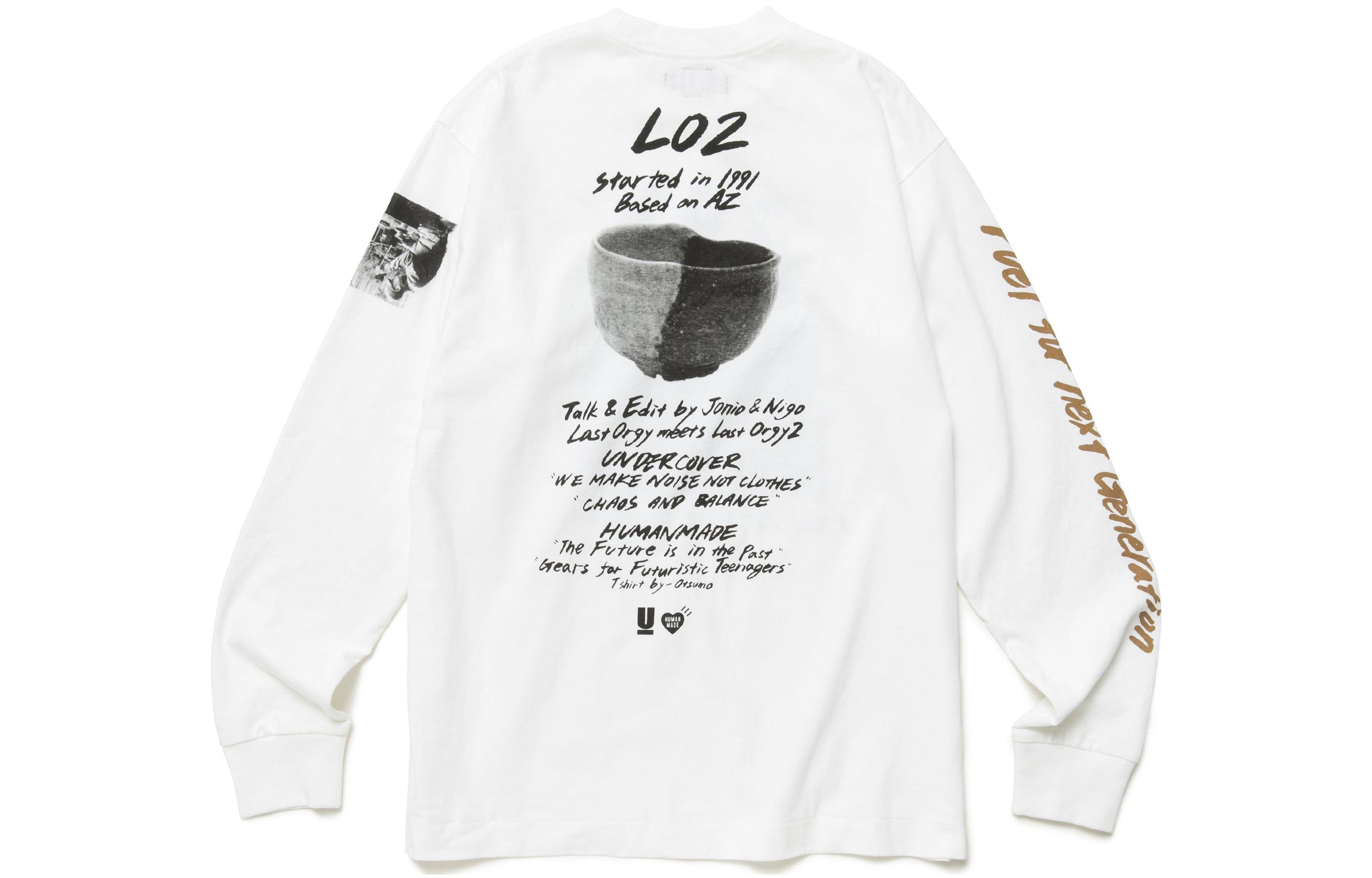 Lookbook HUMAN MADE Last Orgy 2 長袖圖案T恤 男女通用 白色 XX24CS002