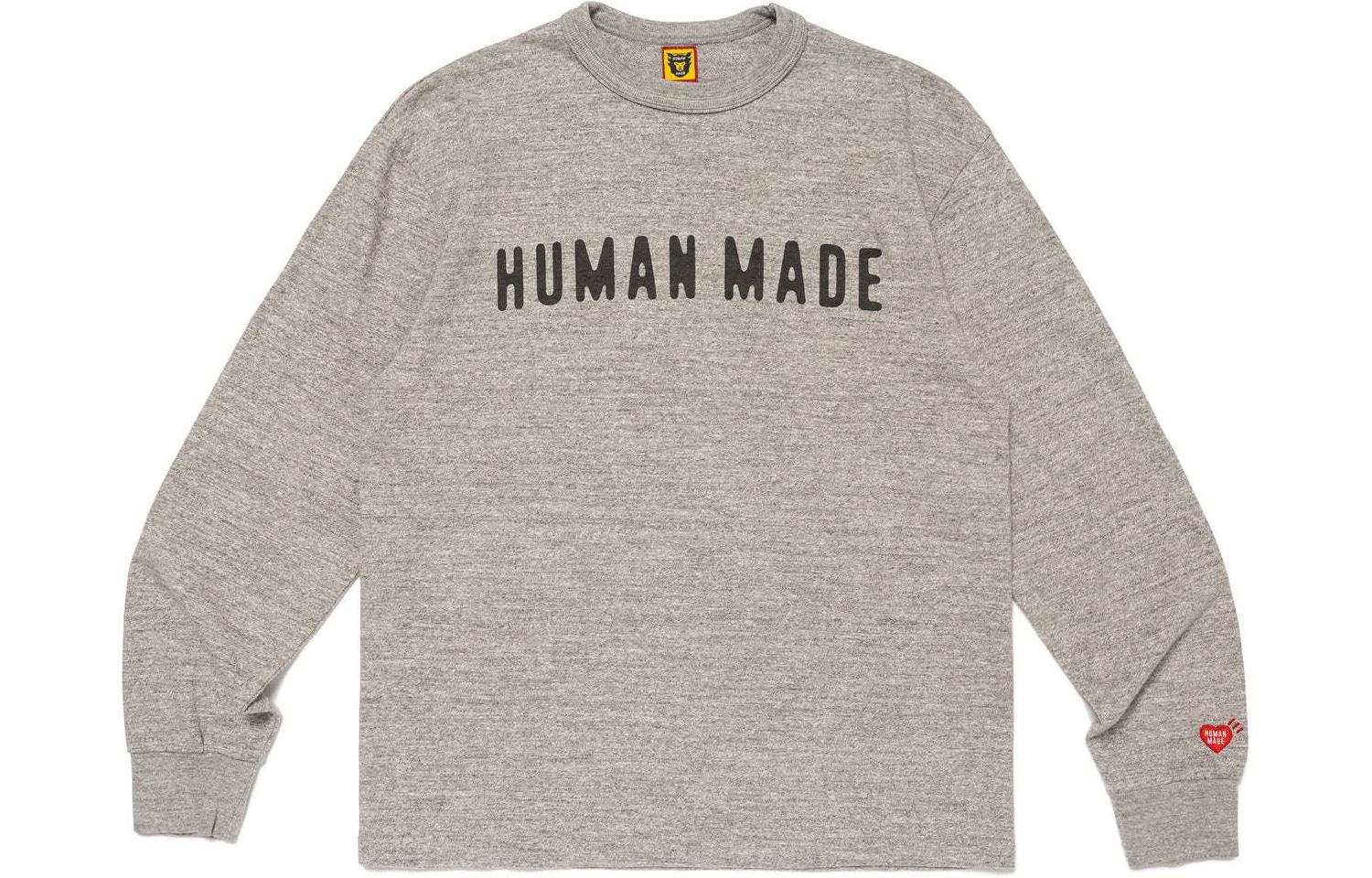 HUMAN MADE Letter Logo Print Crewneck Long Sleeve Sweatshirt Unisex. HM27CS012