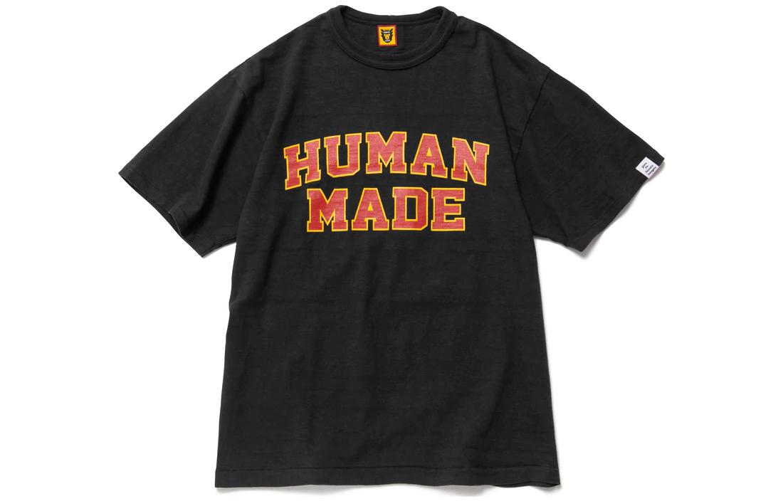 HUMAN MADE Letter Logo Printed Unisex Crewneck T-Shirt HM23TE007