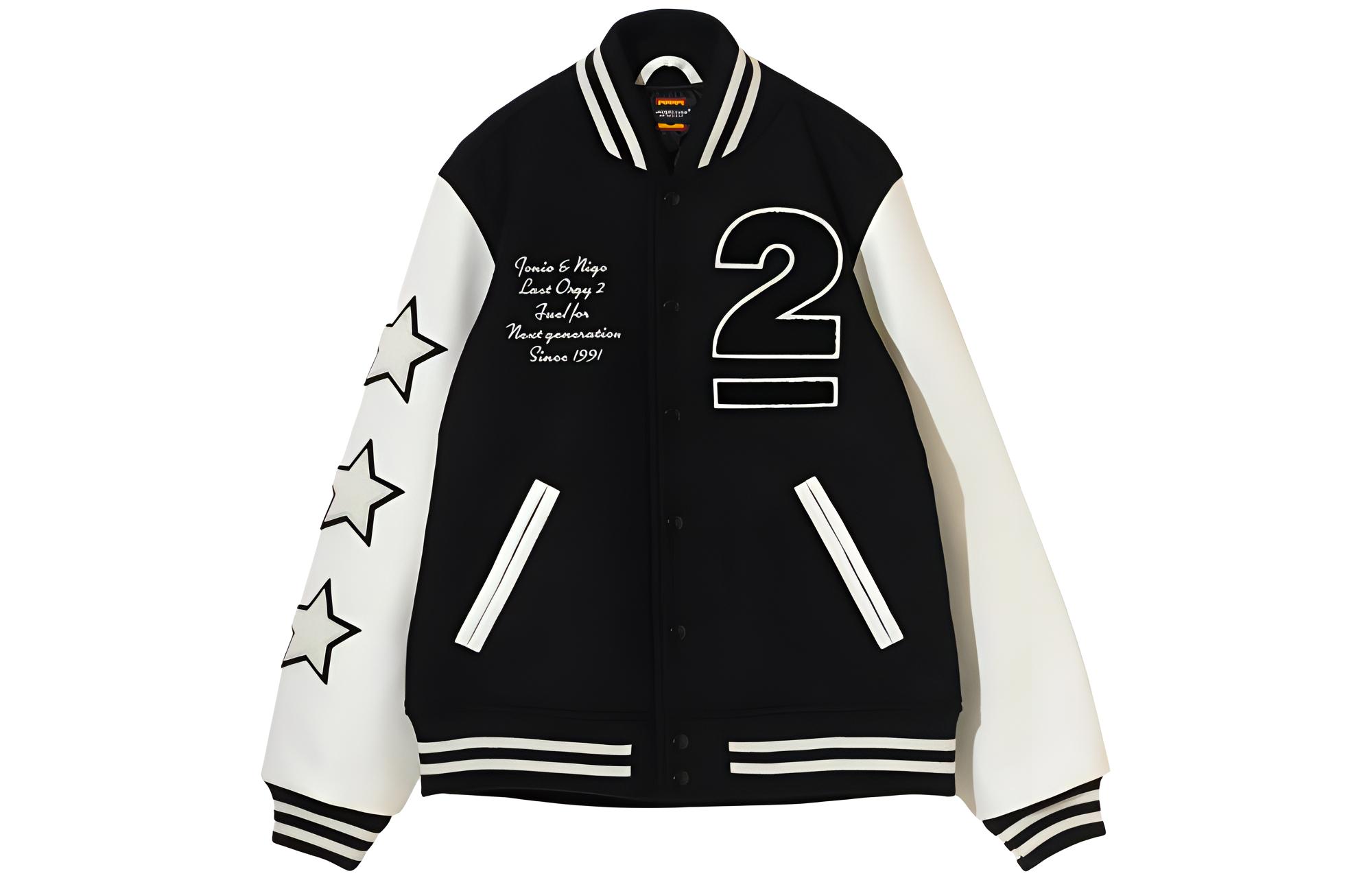 Human Made Letter Slogan Star Print Zip Jacket Black UC2B9202