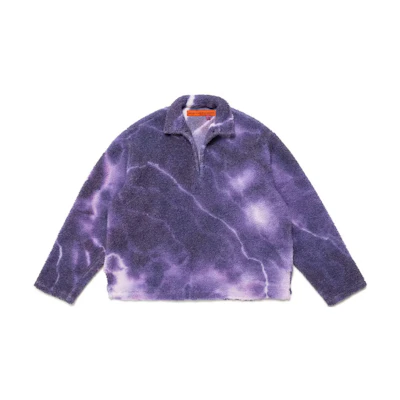 HUMAN MADE Lightning Pattern Fleece Jacket Purple - Long Sleeve CP07JK004