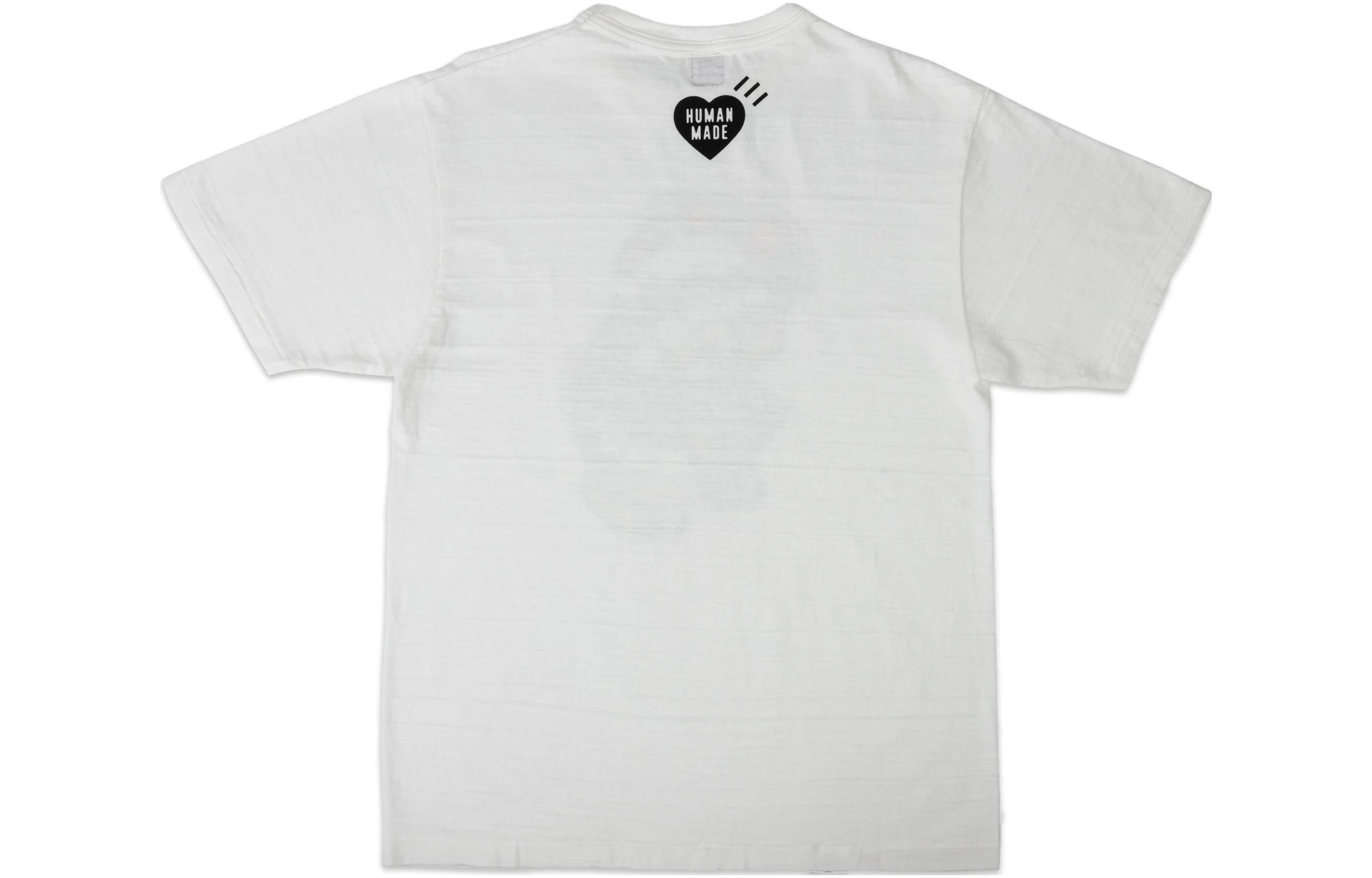 Lookbook HUMAN MADE Kaos Pria Motif Lizard Crewneck Lengan Pendek Putih. HM23TE021-WHITE