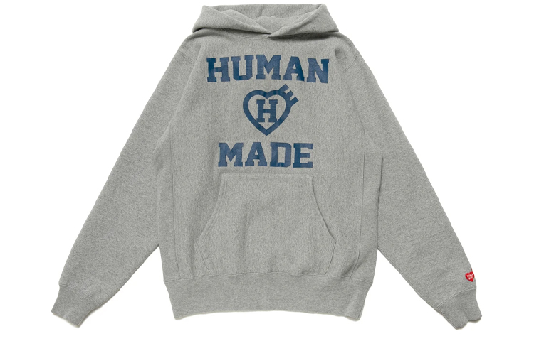 HUMAN MADE Logo Embroidered Printed Pullover Hoodie for Men. HM22CS022