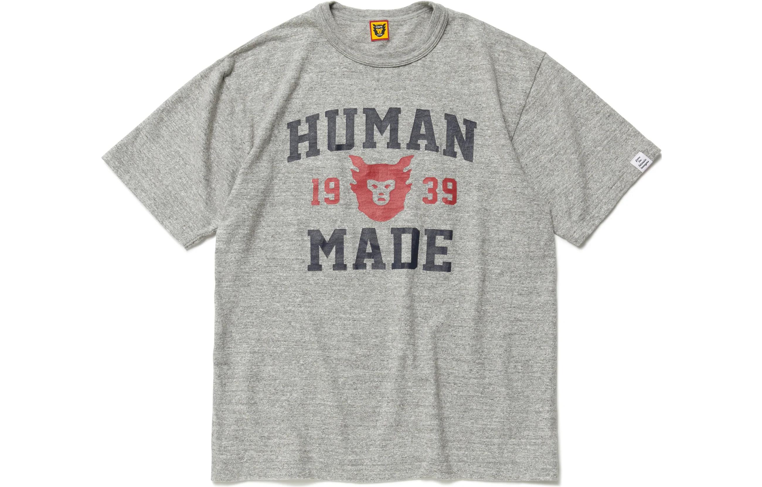 HUMAN MADE Logo Printed Crewneck Short Sleeve T-Shirt  Fashion. HM23TE029