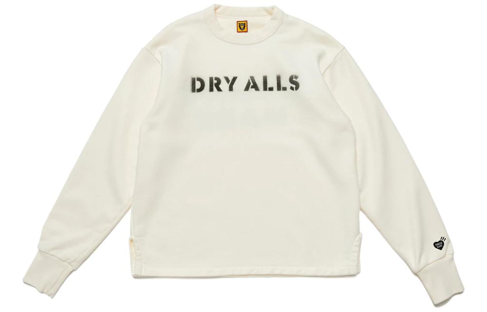 Human Made Military Sweatshirt DRY ALL Logo Print Unisex Crewneck Pullover HM23CS014