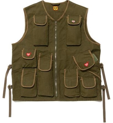 HUMAN MADE Rompi Multi-Pocket Memancing Cokelat untuk Pria. HM22JK001 Order HUMAN MADE Rompi Multi-Pocket Memancing Cokelat untuk Pria. HM22JK001