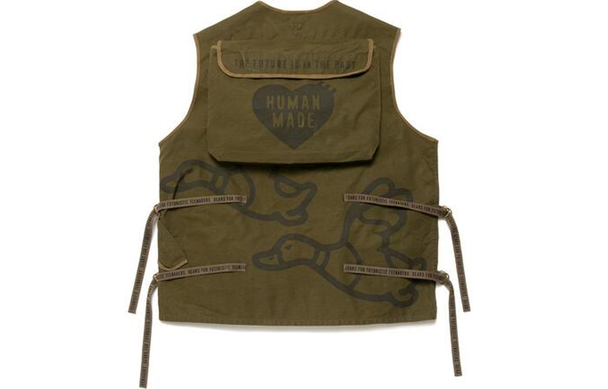 Lookbook HUMAN MADE Rompi Multi-Pocket Memancing Cokelat untuk Pria. HM22JK001