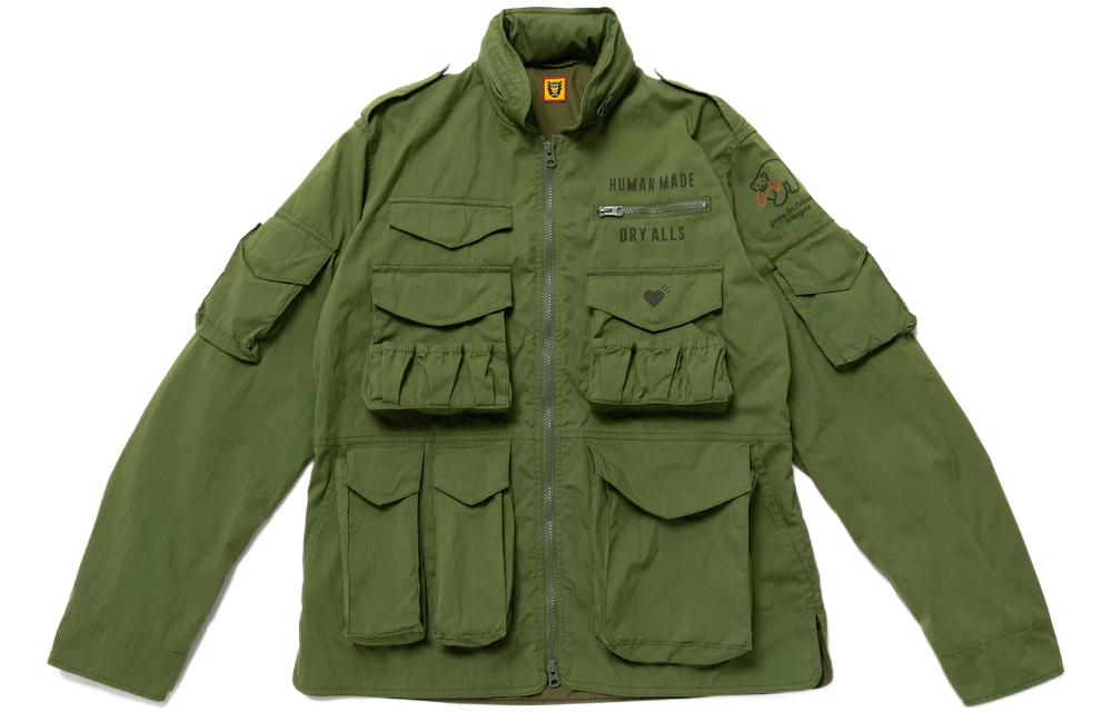 Human Made Multi-Pocket Utility Hoodie Jacket Men Green HM23JK007