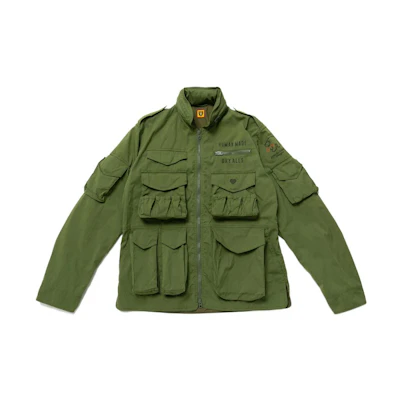 Human Made Multi-Pocket Utility Hoodie Jacket Men Green HM23JK007