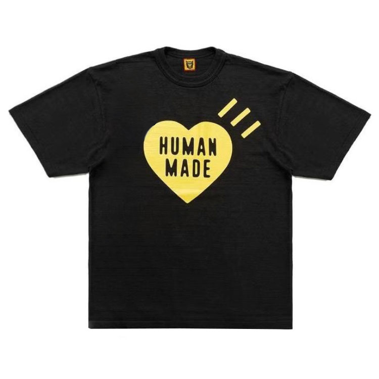 HUMAN MADE Osaka Yellow Heart Logo Graphic Unisex T-Shirt Limited Edition. HM26TE021