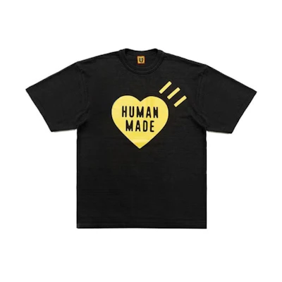 HUMAN MADE Osaka Yellow Heart Logo Graphic Unisex T-Shirt Limited Edition. HM26TE021