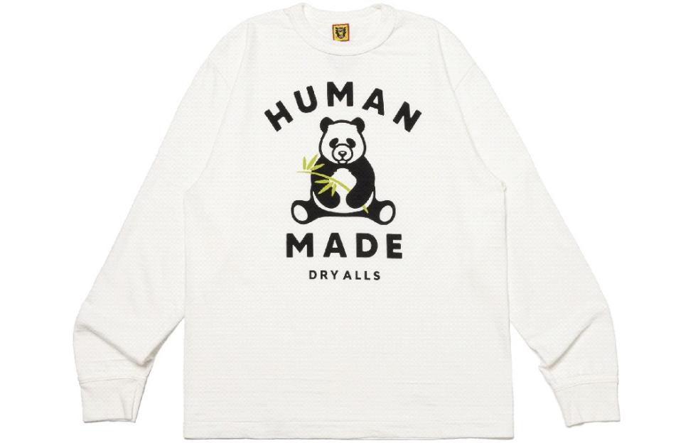 Order Camiseta Unisex Blanca HUMAN MADE Manga Larga con Gráfico de Panda. HM26CS048