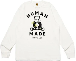 Order HUMAN MADE 熊貓圖案長袖男女同款T恤 白色 HM26CS048