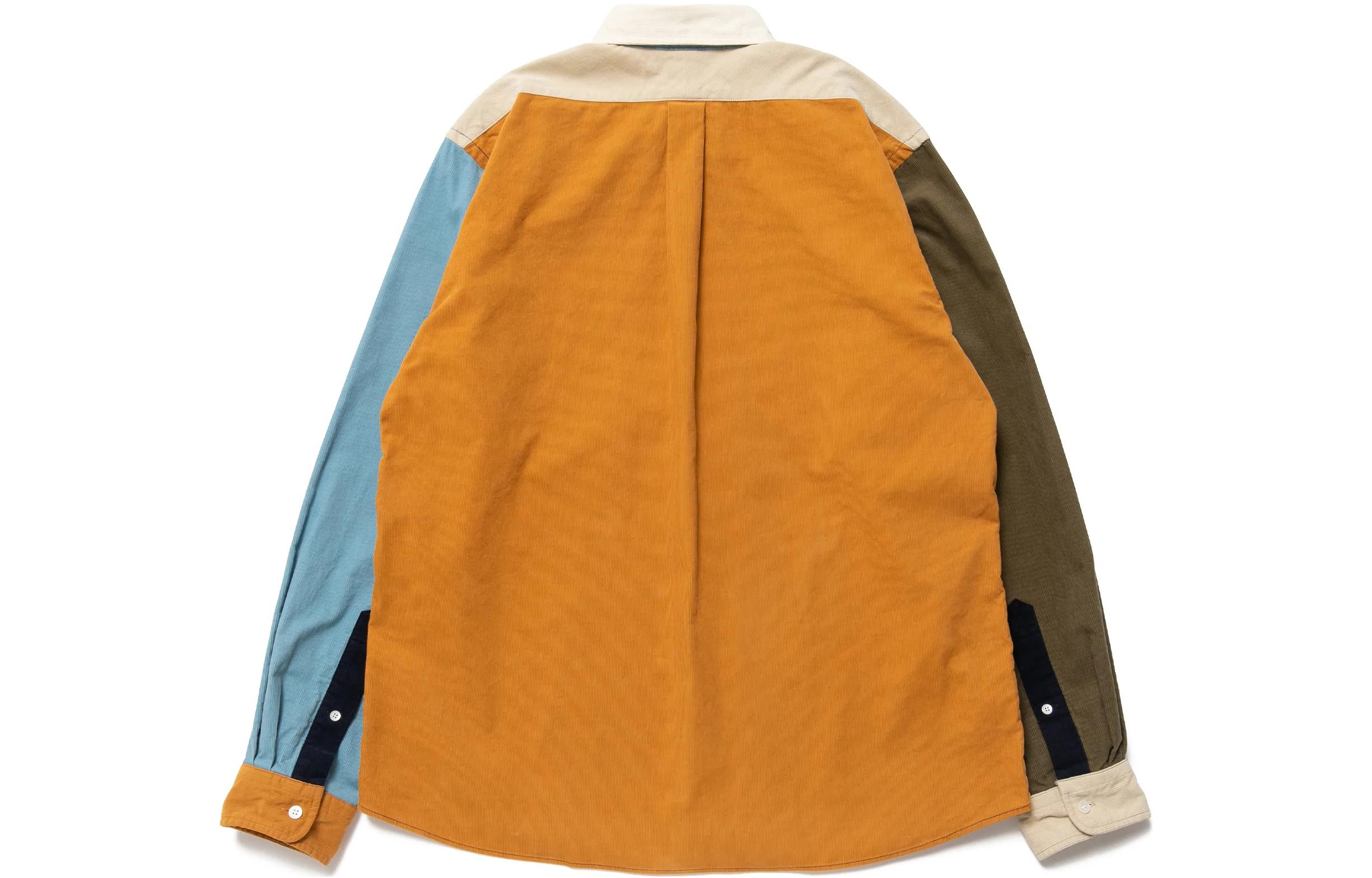 Lookbook ヒューマンメイド パッチワーク 長袖ボタンアップシャツ ユニセックス - マルチカラー HM24SH005