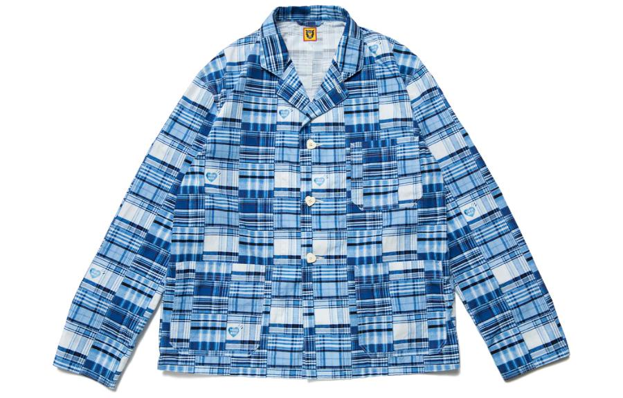 Human Made Patchwork Single-Breasted Plaid Jacket Long Sleeve HM23JK009