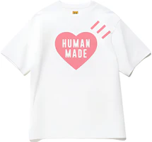 HUMAN MADE Pink Heart Logo Graphic Unisex Loose Fit Short Sleeve T-Shirt. HM25TE0520 HUMAN MADE Pink Heart Logo Graphic Unisex Loose Fit Short Sleeve T-Shirt. HM25TE0520