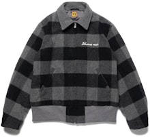 HUMAN MADE Plaid Zip-Up Jacket with Cartoon Bear Print Unisex Casual Outerwear HM24JK019 HUMAN MADE Plaid Zip-Up Jacket with Cartoon Bear Print Unisex Casual Outerwear HM24JK019