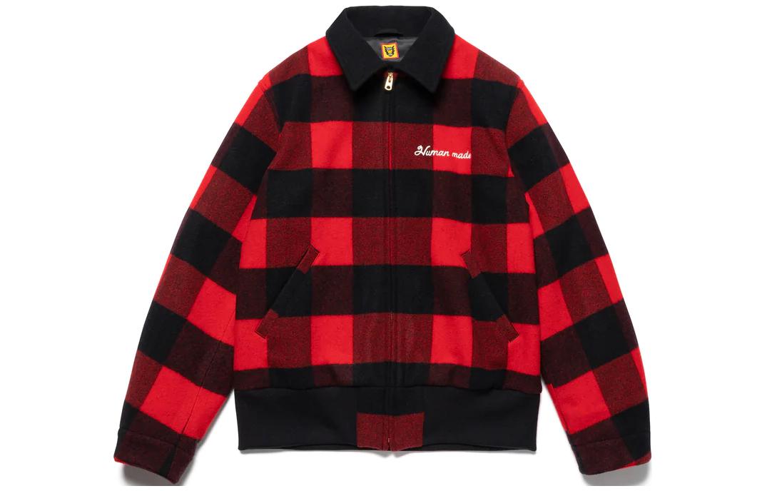 Purchase HUMAN MADE 格纹拉链夹克卡通熊印花男女休闲外套 HM24JK019