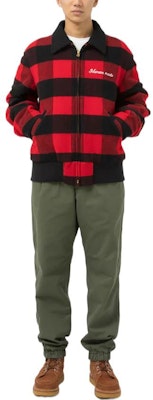 HUMAN MADE 格纹拉链夹克卡通熊印花男女休闲外套 HM24JK019 Cheap HUMAN MADE 格纹拉链夹克卡通熊印花男女休闲外套 HM24JK019