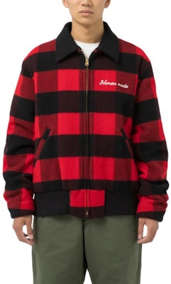 HUMAN MADE 格纹拉链夹克卡通熊印花男女休闲外套 HM24JK019 1