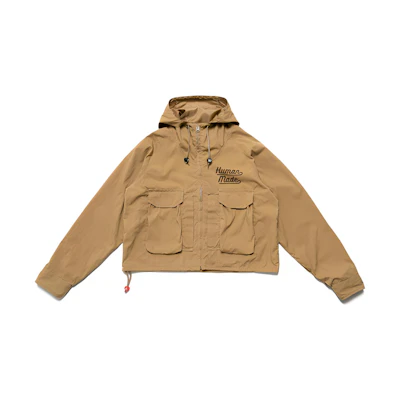 HUMAN MADE Polar Bear Hoodie Zip Jacket Khaki Color. HM23JK006