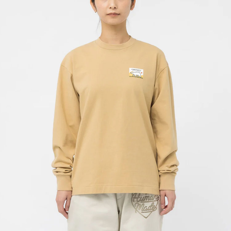 Cheap Camiseta Gráfica HUMAN MADE Polar Bear Manga Larga SS23 Unisex. HM25CS026