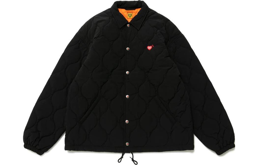 Human Made Quilted Back Print Long Sleeve Jacket Unisex Black HM25JK006