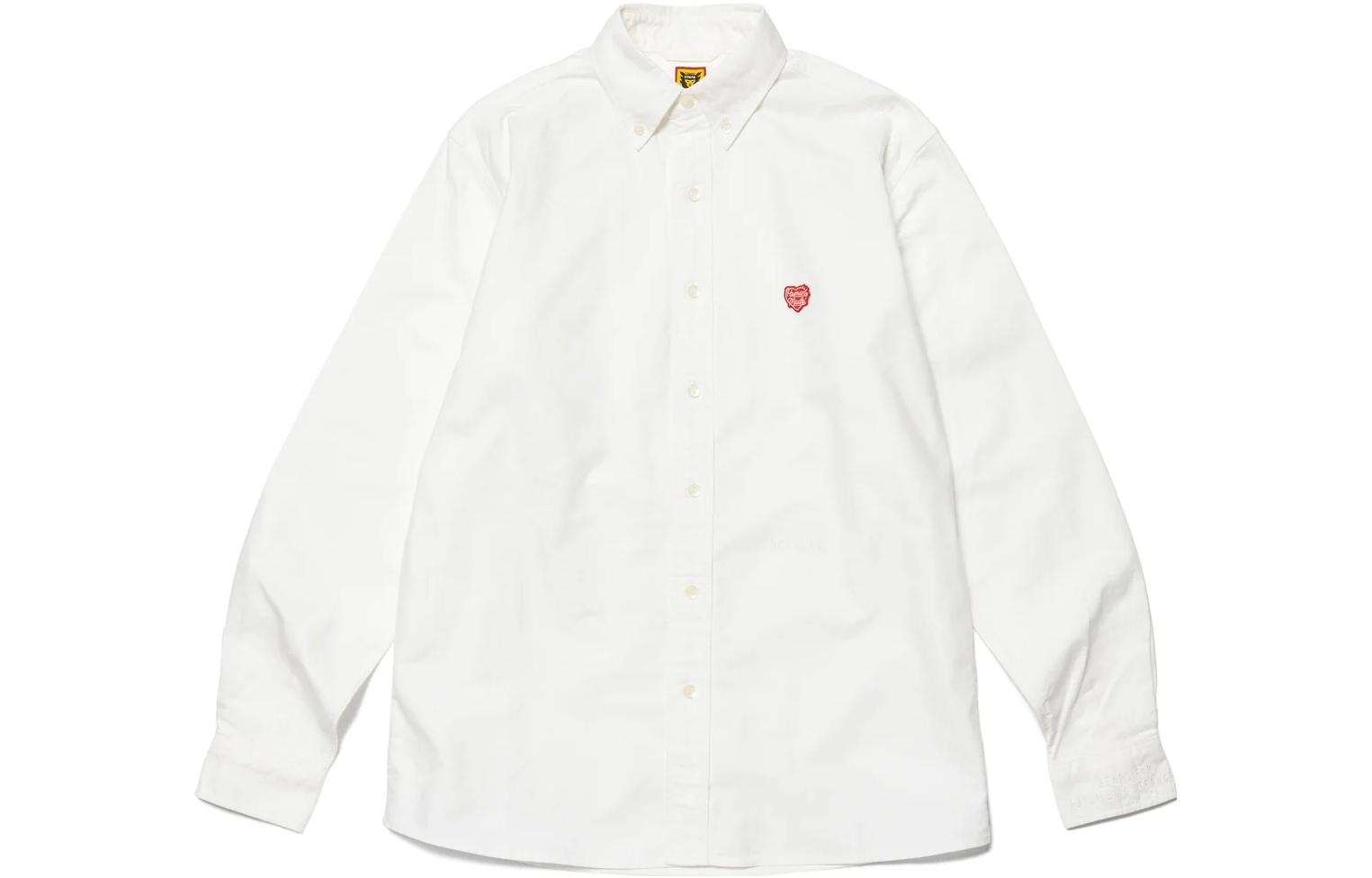 Shop HUMAN MADE SEASON 26 愛心刺繡經典長袖襯衫 男女適用 HM26SH001