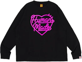 Details for HUMAN MADE SEASON 26 愛心印花圓領長袖上衣 男女休閒版型。 HM25CS046