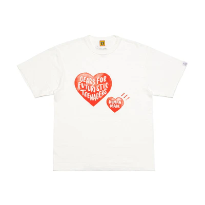 HUMAN MADE Season 26 Heart Print Unisex Casual Short Sleeve T-Shirt. HM26TE004