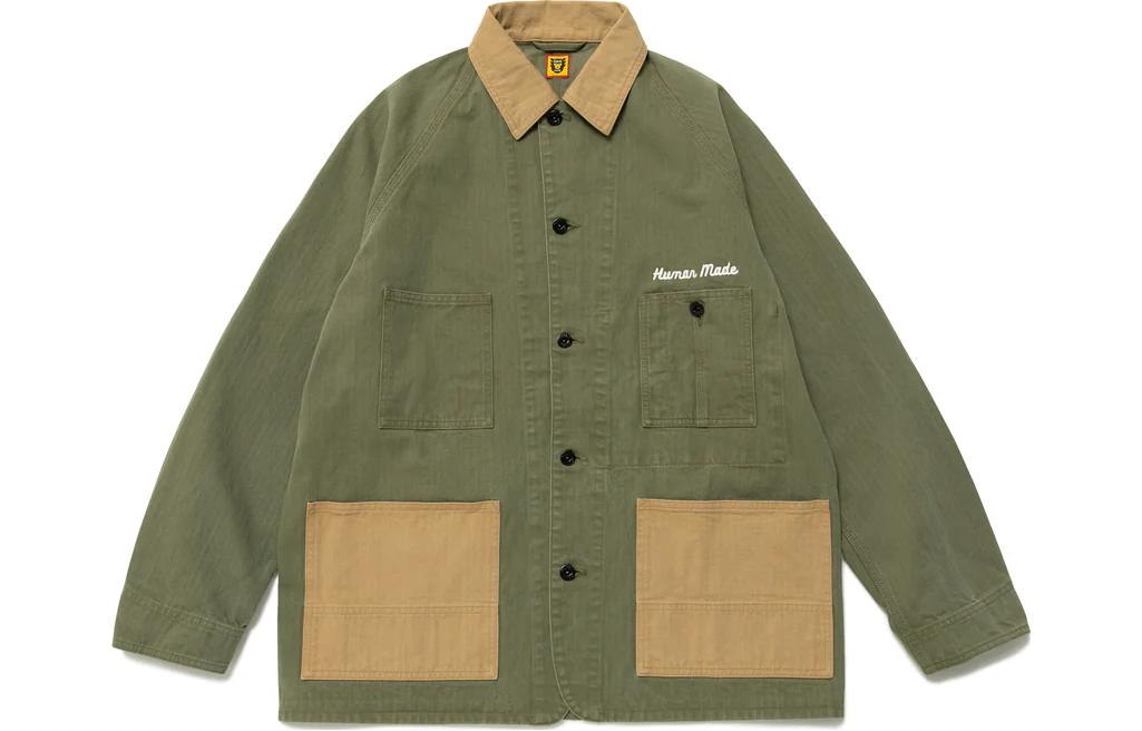 Human Made Solid Color Button-Up Jacket for Men HM25JK017