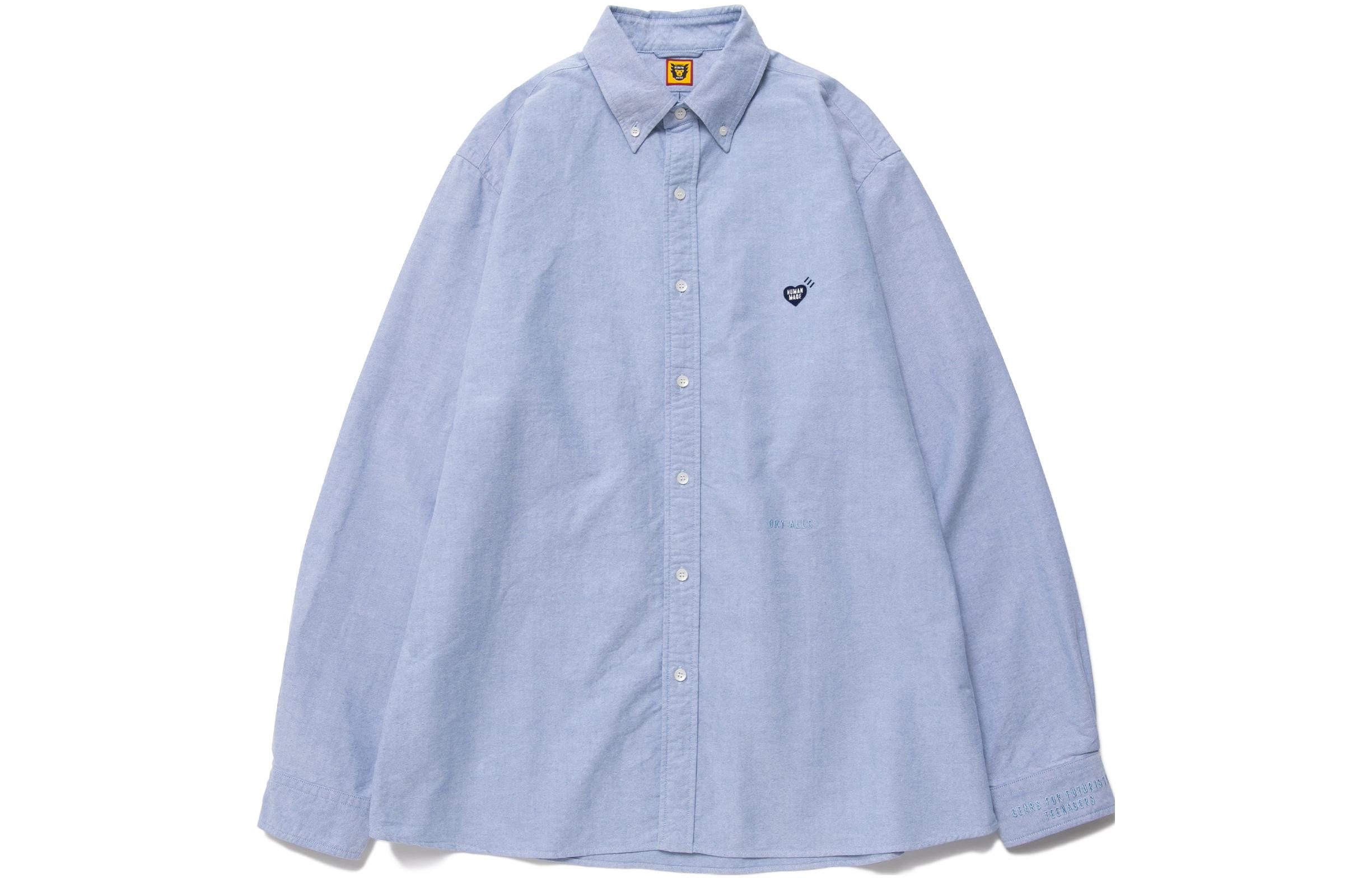 HUMAN MADE Solid Color Casual Long Sleeve Shirt HM24SH002