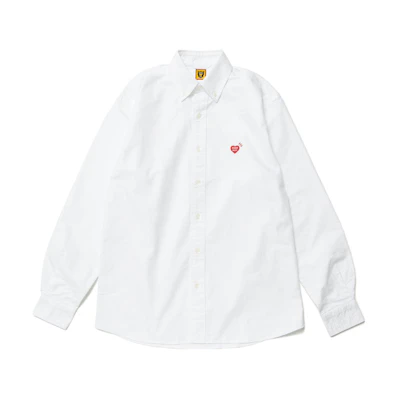 HUMAN MADE Solid Heart Logo Embroidered Oxford Long Sleeve Shirt Unisex HM25SH005