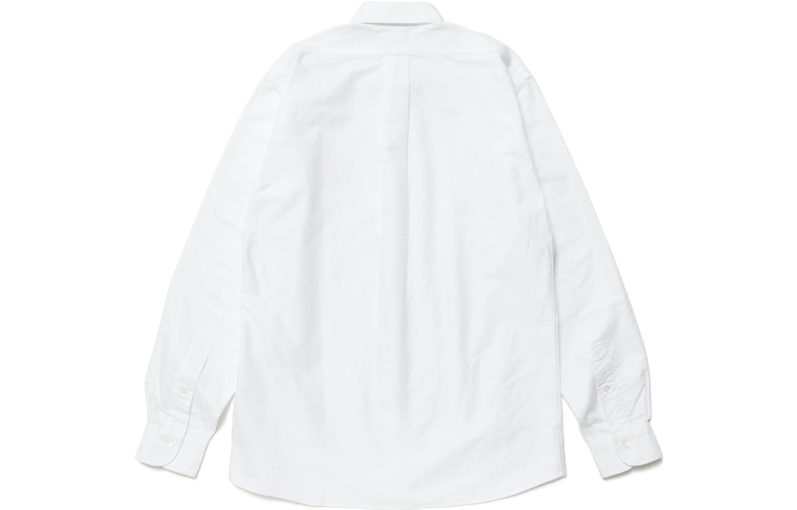 Lookbook 휴먼메이드 솔리드 하트 로고 자수 옥스포드 긴팔 셔츠 유니섹스 HM25SH005