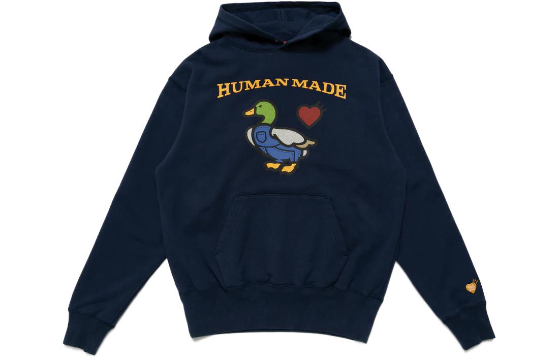 Human Made Solid Pullover Hoodie with Front Duck Print HM23CS013