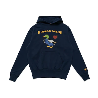 Human Made Solid Pullover Hoodie with Front Duck Print HM23CS013