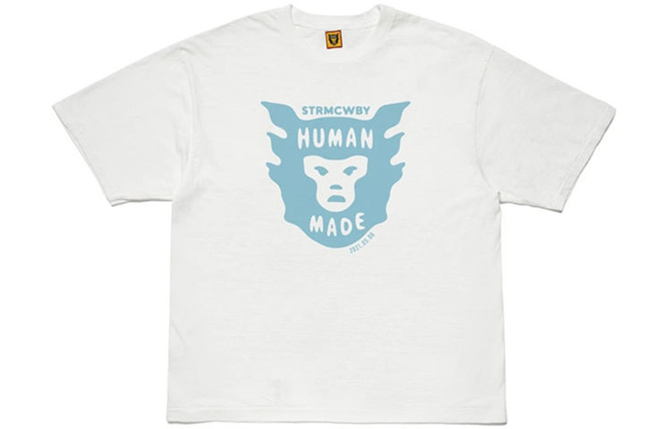 HUMAN MADE SS21 Ape Head Logo Cartoon Print Unisex T-Shirt. HM21TE0601