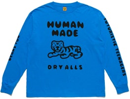 Human Made SS21 Blue Tiger Print Unisex Long Sleeve Crewneck Tee HM21CS018 Human Made SS21 Blue Tiger Print Unisex Long Sleeve Crewneck Tee HM21CS018
