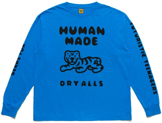 Human Made SS21 Camiseta Unisex Azul Estampado Tigre Manga Larga Crewneck HM21CS018 Buy Human Made SS21 Camiseta Unisex Azul Estampado Tigre Manga Larga Crewneck HM21CS018