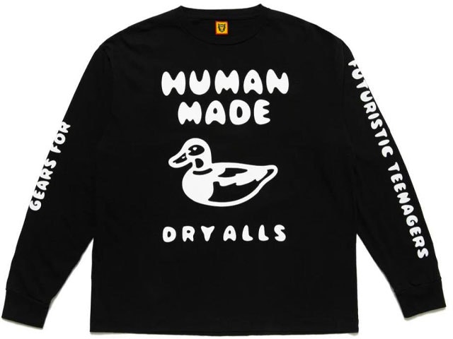 human-made-ss-21-duck-print-unisex-black-long-sleeve-t-shirt-hm-21-cs-017
