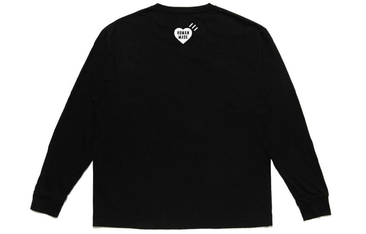 Lookbook Camiseta Negra Manga Larga Unisex HUMAN MADE SS21 con Estampado de Pato. HM21CS017