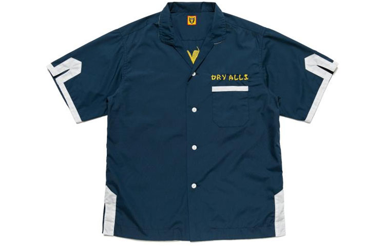 HUMAN MADE SS21 Embroidered Wine Bottle Bowling Short Sleeve Shirt Men HM21SH013