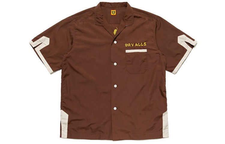 Order HUMAN MADE SS21 Embroidered Wine Bottle Bowling Short Sleeve Shirt Men HM21SH013