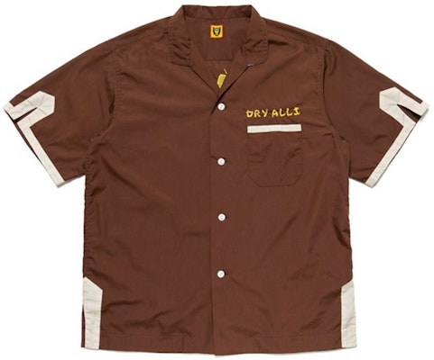 HUMAN MADE SS21 Embroidered Wine Bottle Bowling Short Sleeve Shirt Men HM21SH013 Order HUMAN MADE SS21 Embroidered Wine Bottle Bowling Short Sleeve Shirt Men HM21SH013