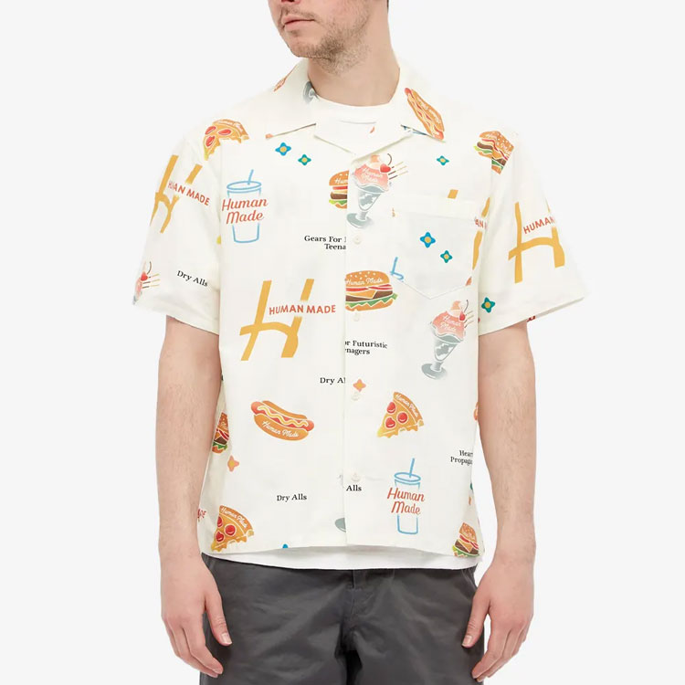 Shop HUMAN MADE SS21 Food Print Hawaiian Short Sleeve Shirt Unisex Multi-Color HM21SH009